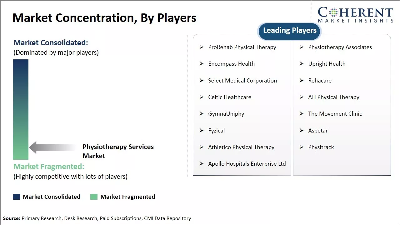 Global Physiotherapy Services Market Concentration By Players